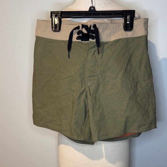 Birdwell Olive and Tan Swim Board Shorts - Picture 1 of 5